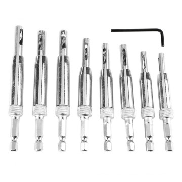 17PCS HSS Center Drill Bit 6mm Hex Shank Self Centering Hinge Hole Punch Drill Bits for Door Cabinet